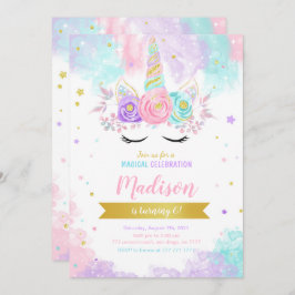 Convite de Aniversário do Unicórn