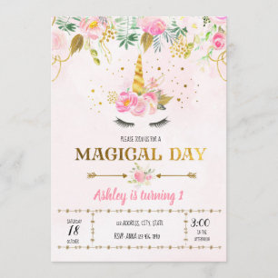 Convite de aniversário do Unicorn
