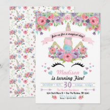 Convite de Aniversário do Unicórn