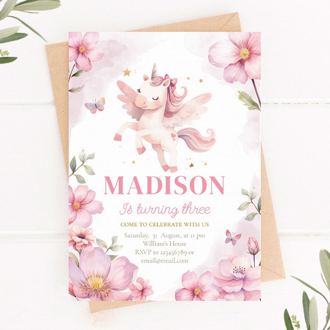 Convite de Aniversário do Unicórn (Criador carregado)