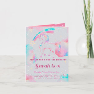 Convite de aniversário do unicorn