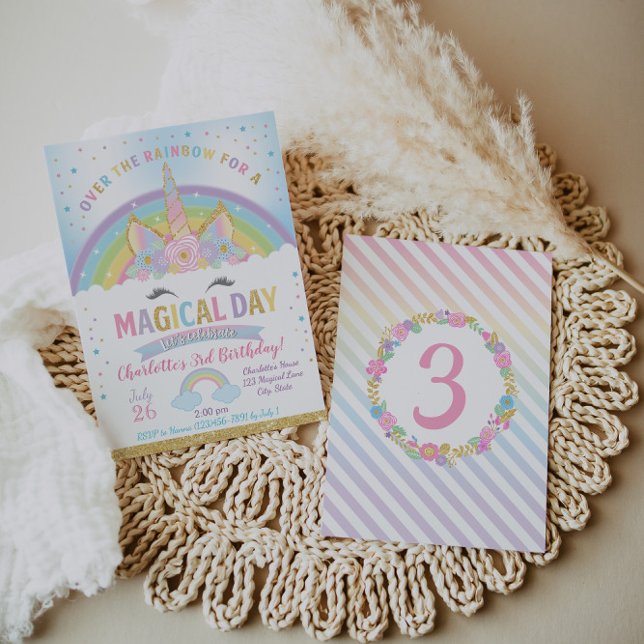 Convite de Aniversário do Unicórn, Convite do Part (Criador carregado)