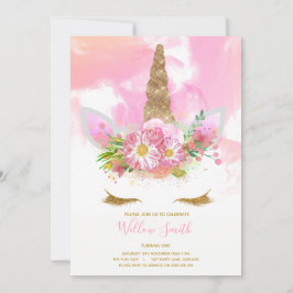 Convite de Aniversário do Unicorn Face