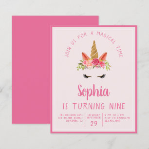 Convite de aniversário do Unicórn Kid de Orçamento