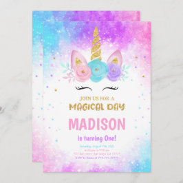 Convite de Aniversário do Unicórnio Magnético