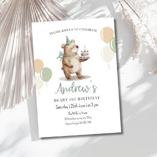 Convite de Aniversário do Ursinho de Pelúcia, 1º A