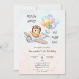 Convite de Aniversário do Ursinho Piloto