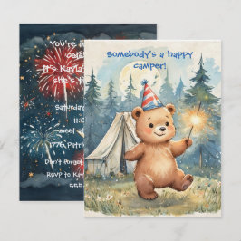 Convite de Aniversário do Urso de Aniversário para