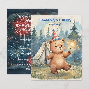 Convite de Aniversário do Urso de Aniversário para