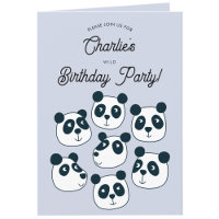 Convite de aniversário do Urso de Panda Gigante