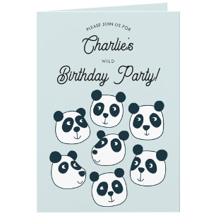 Convite de aniversário do Urso de Panda Gigante