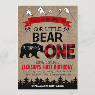 Convite de Aniversário do Urso Menino