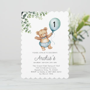 Convite de aniversário do Urso Verde, primeiro Urs
