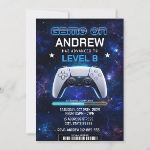 Convite de aniversário do Video Gamer pessoal