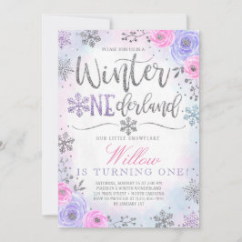 Convite de Aniversário do Winter ONEderland Snowfl