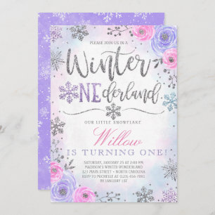 Convite de Aniversário do Winter ONEderland Snowfl