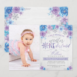 Convite de Aniversário do Winter ONEderland Snowfl