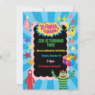 Convite de Aniversário do Yo Gabba Gabba