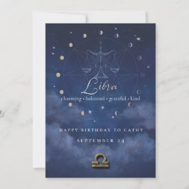 Convite de Aniversário do Zodíaco de Libra