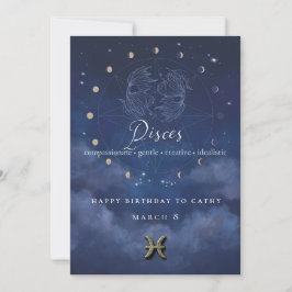 Convite de Aniversário do Zodíaco de Peixes
