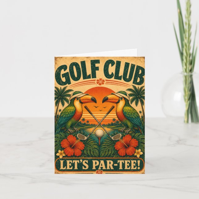 Convite de Aniversário Dobra Clube de Golfe Toucan (Frente)