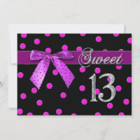 CONVITE DE ANIVERSÁRIO DOCE 13 - FUCHSIA POLKA