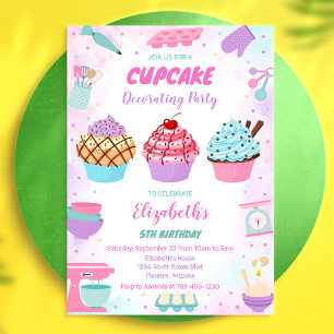 Convite de Aniversário Doce Cupcake