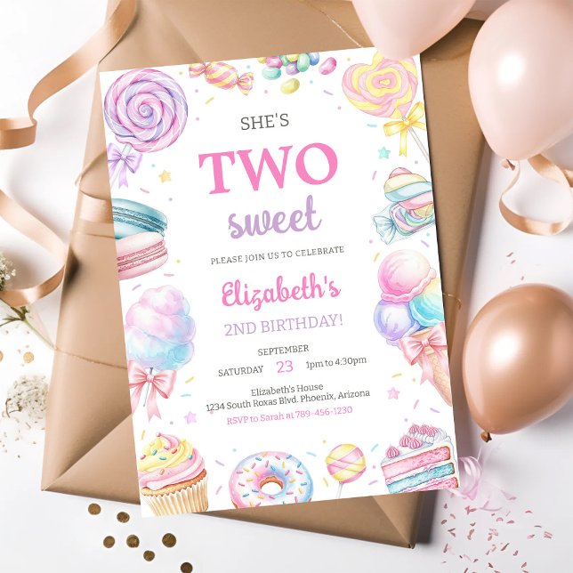 Convite de Aniversário Doce Dupla de Doces (Criador carregado)