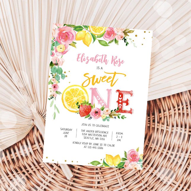 Convite de Aniversário Doce Floral de Limão (Criador carregado)
