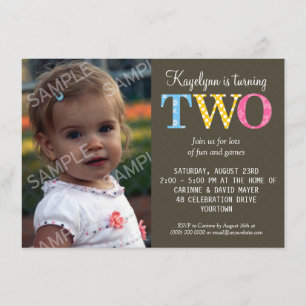 Convite de aniversário dois modelado