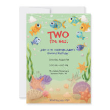 Convite de aniversário dois para o mar Aniversário