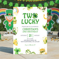 Convite de Aniversário Dois Sortudos St Patrick