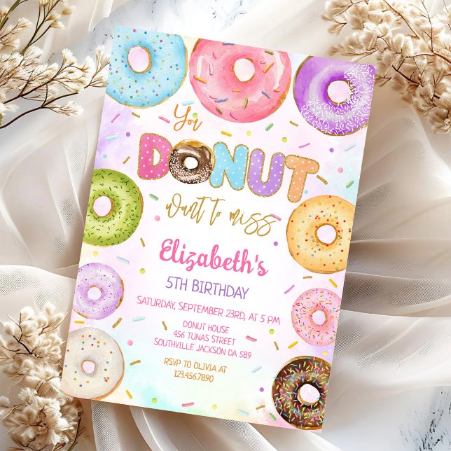 Convite de Aniversário Donut (Criador carregado)