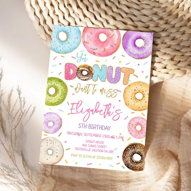 Convite de Aniversário Donut (Criador carregado)
