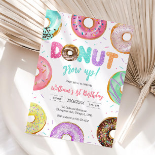 Convite de Aniversário Donut Grow Up Donut