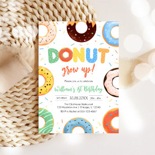 Convite de Aniversário Donut Grow Up Donut Boy