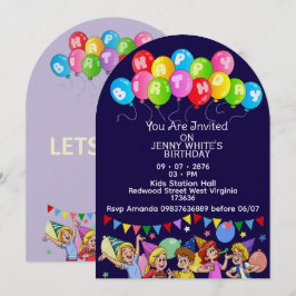 Convite de Aniversário dos Balloon Kids
