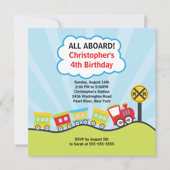 Convite de aniversário dos comboios de corte (Frente)