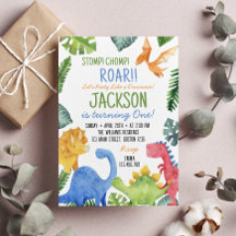 Convite de aniversário dos dinossauros