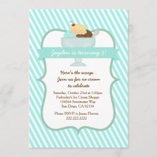 Convite de aniversário dos doces do sorvete