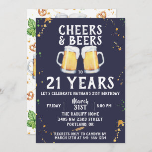 Convite de aniversário dos elogios & das cervejas