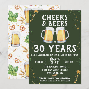 Convite de aniversário dos elogios & das cervejas