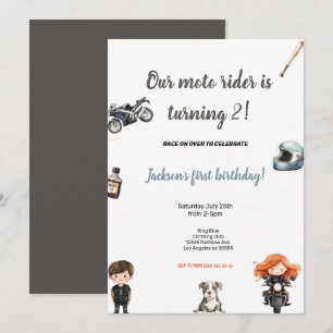 CONVITE DE ANIVERSÁRIO DOS PILOTOS DE MOTO CINZA
