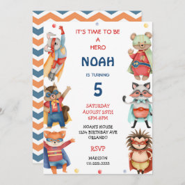 Convite de aniversário dos Super-Heróis