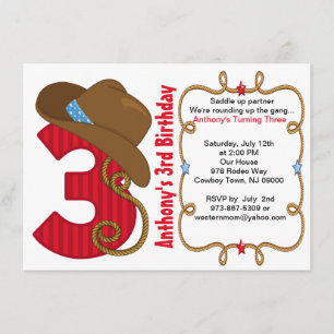 Convite de Aniversário dos Três Meninos do Oeste
