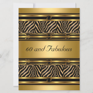 Convite de Aniversário Dourado 60 e Fabuloso
