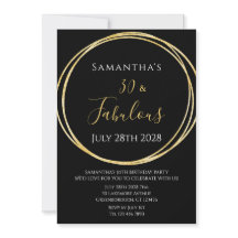 Convite de Aniversário Dourado aniversário de 30 a