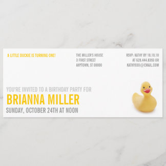 Convite de aniversário Ducky do kitsch