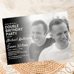 Convite de aniversário Duplo de Foto Moderno<br><div class="desc">Celebre duas pessoas incríveis com uma festa incrível! Torne a sua festa de aniversário comum mais especial com os nossos convites de festas de aniversários modernos e mínimos. Quer sejam dois irmãos, dois primos, dois amigos - ou simplesmente dois celebrando seu aniversário - esses convites únicos certamente tornam seu dia...</div>