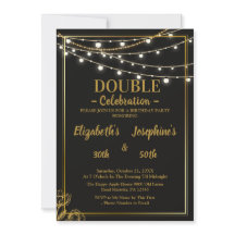 Convite de Aniversário Duplo Elegante